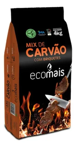 Pacote de Carvao Ecomais 4 Kilos