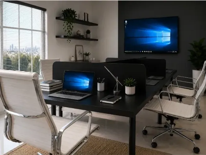 Estação Jade Office Delluxe. Com Painel. Alto Padrão. 5 Caixas de Tomadas: L270cm x P130cm