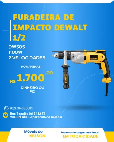 Furadeira De Impacto Dewalt 1/2 DWE505 1100W 2 velocidades
