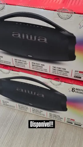 Caixa de som boombox aiwa plus com led NOVA!!