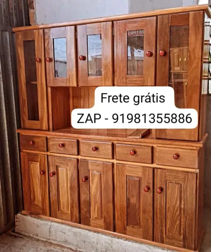 Armário de cozinha - todo em madeira de lei NOVO!