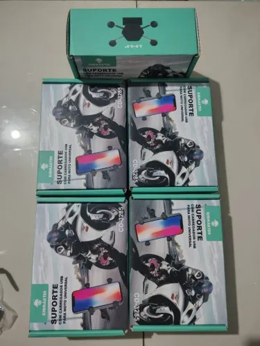 Suporte Garra Celular Moto Com Carregador Universal Usb