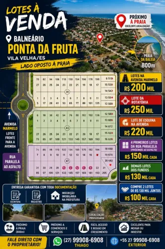 PROMOÇÃO RELÂMPAGO EM PONTA DA FRUTA! <br>2 LOTES POR APENAS R$ 200 MIL!