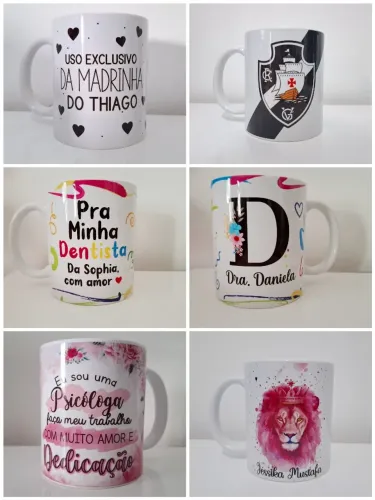 Caneca personalizada foto, nome, time, frase, profissão