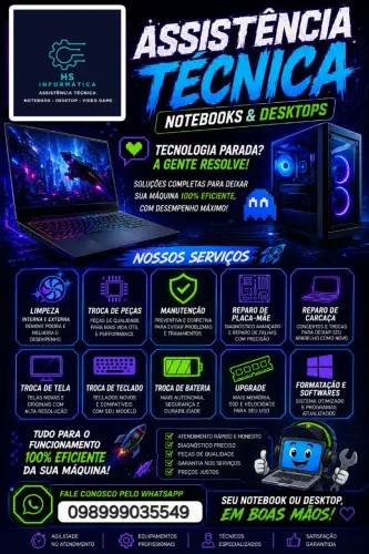 Assistência técnica notebooks e vídeo games