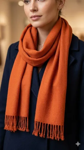 cachecol laranja de inverno