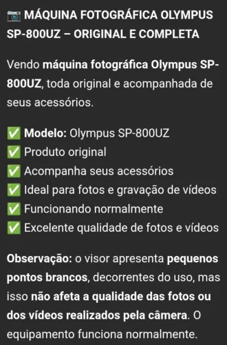 Câmera Fotográfica OLYMPUS/SP-800UZ