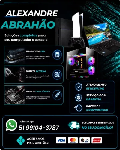Serviços de técnico TI para computadores e consoles de videogame