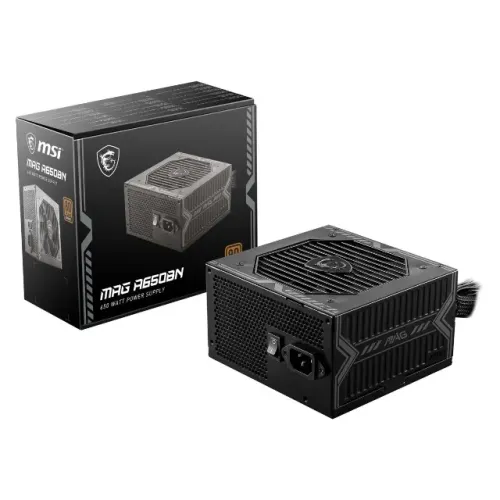 Fonte MSI MAG A650BN, 650 Watts, 80 PLUS Bronze, PFC Ativo, Nova, Lacrada