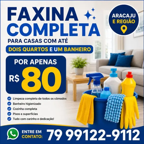 Faxina completa por R$80