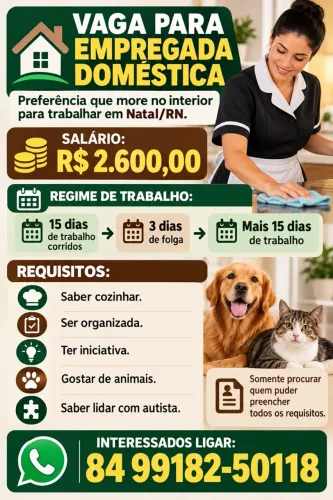 VAGA PARA DOMÉSTICA 