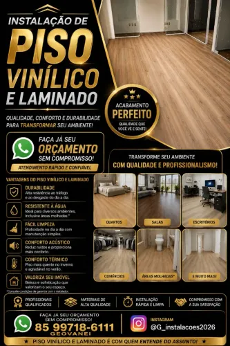 Instalador piso vinílico e laminado.