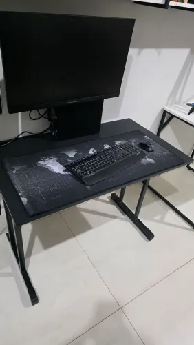 Mesa para Escritório de MDF Preta, 97cm x 55cm - Escrivaninha Mesinha Pc Gamer Notebook