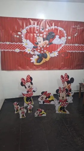 Vendo 1 painel em lona da minnie vermelha e o DISPLAYS em MDF
