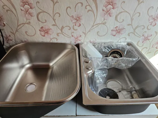 Kit Tanque Aço Inox e Cuba Para Cozinha Pingoo