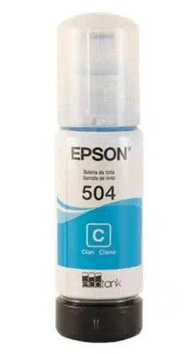 Tinta Epson EcoTank Ciano T504 Original T50422BR - Garrafa 1 Unidade