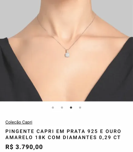 Colar prata e ouro Vivara