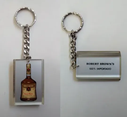 Chaveiro Raríssimo Antigo Whisky Robert Browns 100% Importado