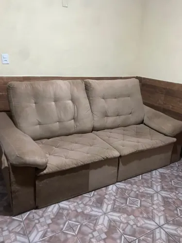 Sofá Reclinável e Retrátil Grande 4 Lugares