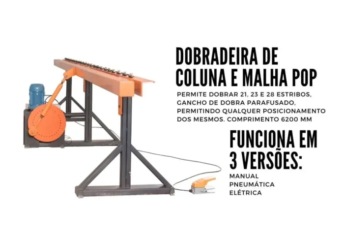 Dobradeira de coluna e malha pop