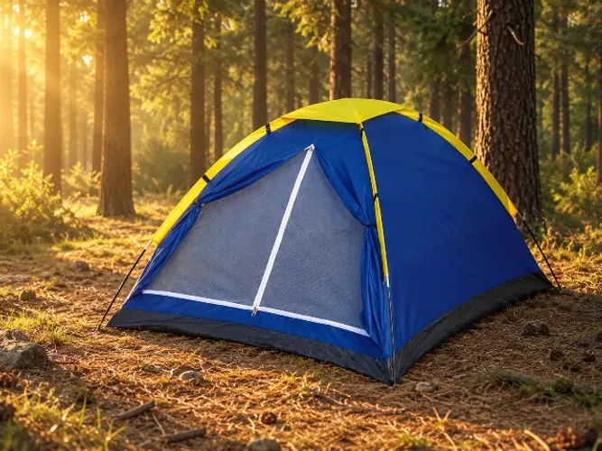 Barraca Mor Iglu 2 Pessoas Azul e Amarela para Camping (LACRADO)