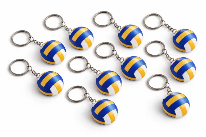 Kit 10 Chaveiros Bola de Vôlei Miniatura - Acessório para Chaves Mochila Presente Criativo