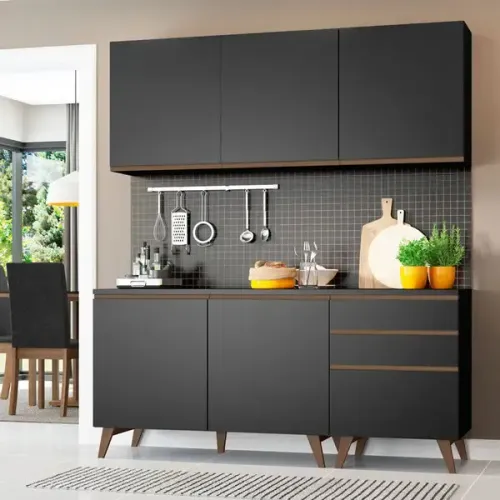 Cozinha Compacta Madesa Reims Com Balcão - 5 Portas 3 Gavetas