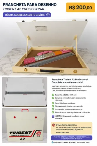 Prancheta para desenho Trident A2 Profissional