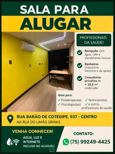 Sala em clínica (área de saúde), centro da cidade