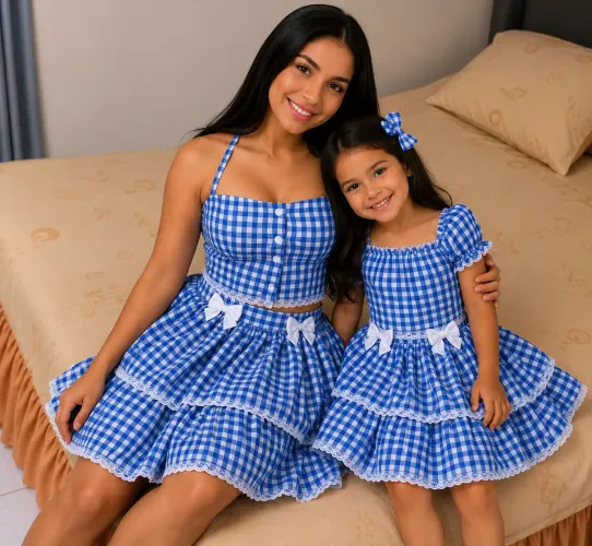 Conjunto mãe e filha junino 