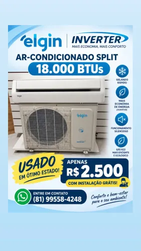 Vendo aparelho de ar-condicionado usado em bom estado com instalação grátis.