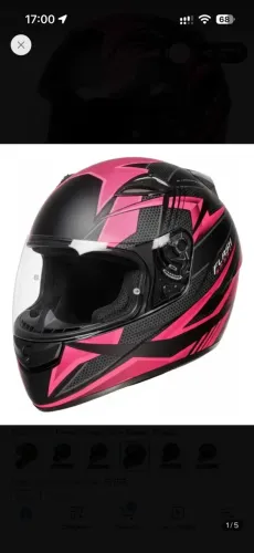 Capacete Fechado Moto Ebf New Spark Flash Sport Preto Fosco Com Rosa Fosco 58