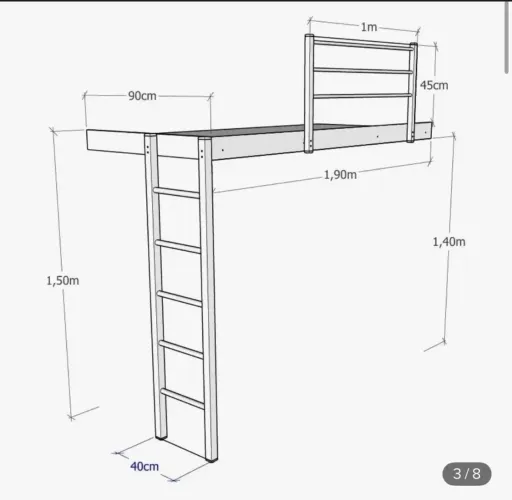 Cama Suspensa Solteiro R$700
