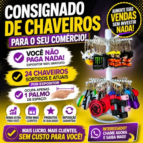 Chaveiros consignado para comercio 