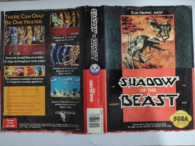 Encarte Shadow of The Beast original - Mega Drive/Sega Genesis