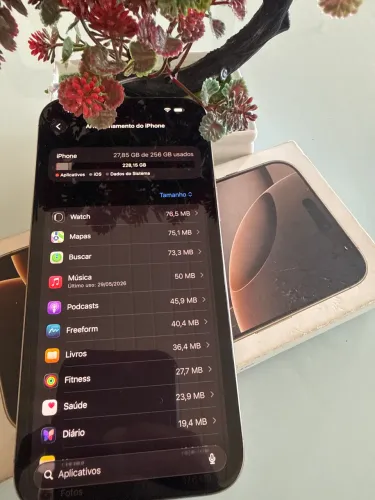 iPhone 16 Pro Max 256 gb Gold bateria 93 está zero