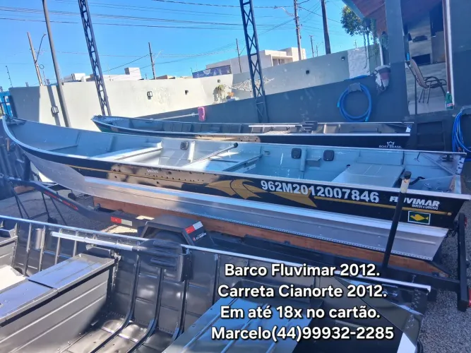 Barco Fluvimar 6 metros ano 2012 reforçado e carreta Cianorte 2012 em até 18x no cartão