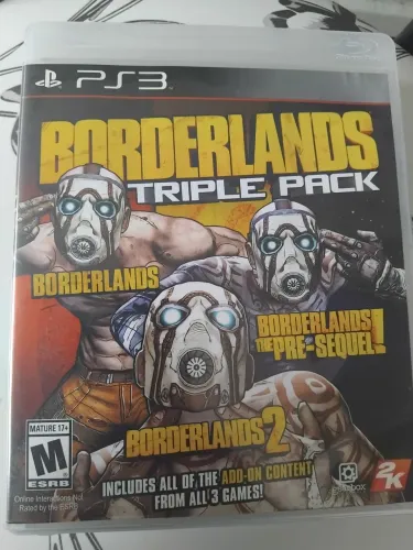 Borderlands Triple Pack ps3, 2 discos e manual. Versões goty dos 3 títulos 