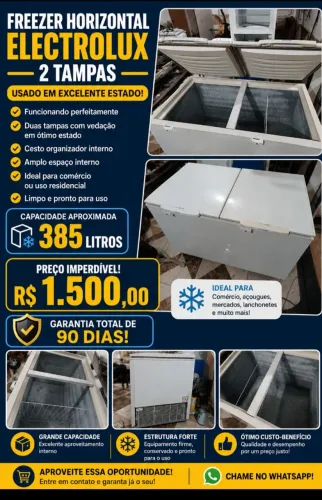 Freezer horizontal 385L 127v