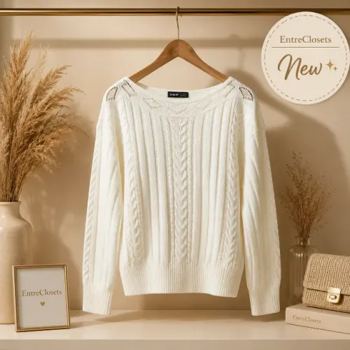 Tricô Feminino Off-White Shein | Tam. M
