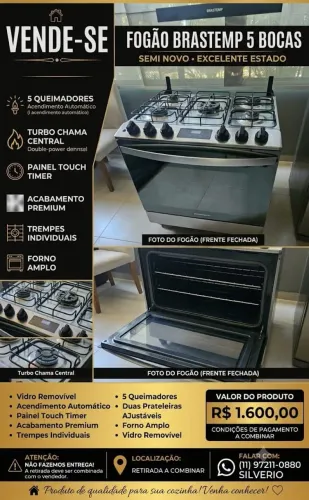 Fogão Brastemp 5 bocas