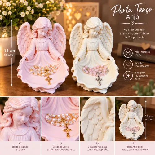 Porta-Terço Anjo da Guarda - Lindo e Exclusivo!