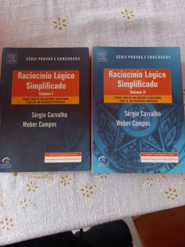 LIVROS RACIOCÍNIO LÓGICO SIMPLIFICADO VOLUME I E II SERGIO CARVALHO e WEBER CAMPOS