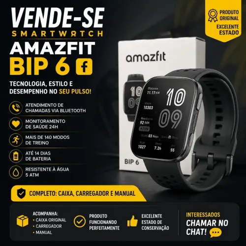 Relógio smartwatch Amazfit Bip 6 original