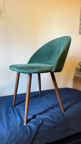Cadeira Verde - tecido suede 