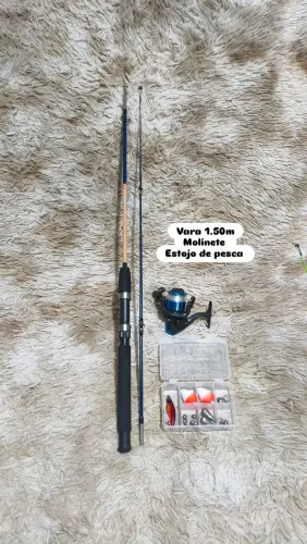 Kit vara de pesca,molinete e estojo 