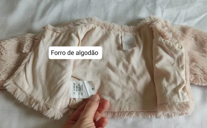 Bolero com pelo bebê menina Tam M excelente estado 