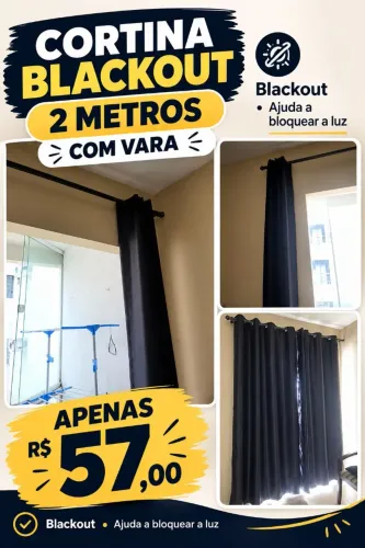 CORTINA BLACKOUT 2 METROS ?<br>? Com vara para instalar