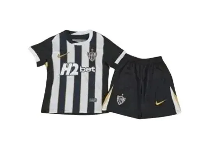 Kit Infantil Atletico Mineiro Listrado 2026 - Camisa + Shorts - Novo - 16 ao 28