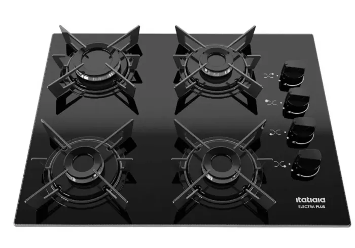 Cooktop Itatiaia 4 Bocas Electra Plus Preto Mesa De Vidro Bivolt